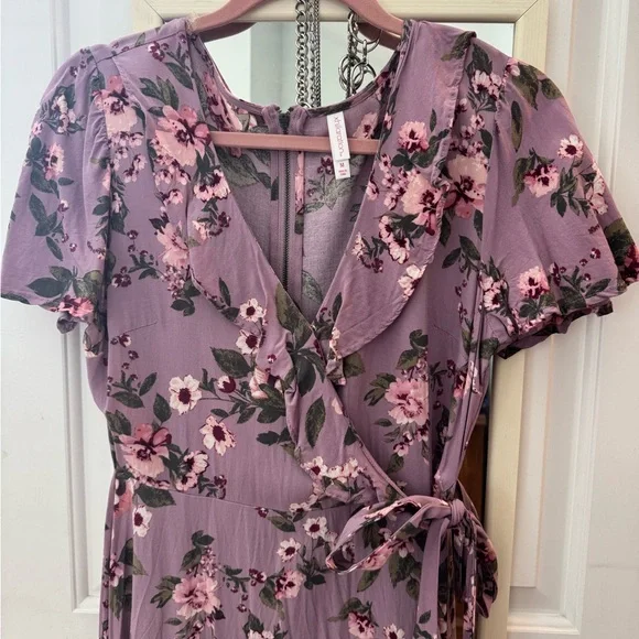 open lace back dress Camelia Purple Satin One Shoulder Hi Lo Maxi  Nina Cheyenne